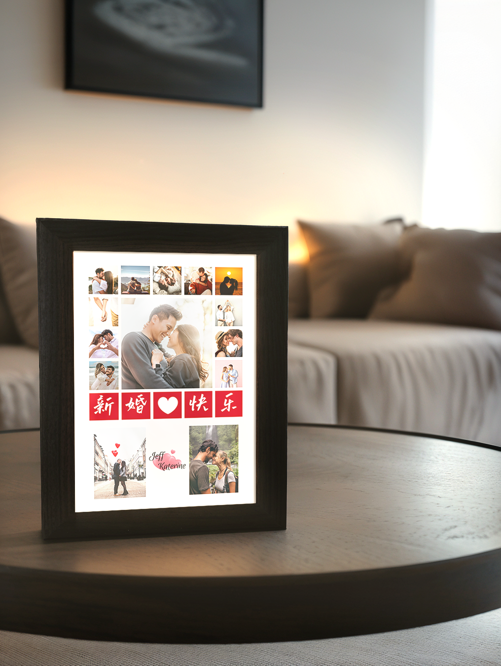 Multi Photo Custom Collection Wedding Photo Light Frame