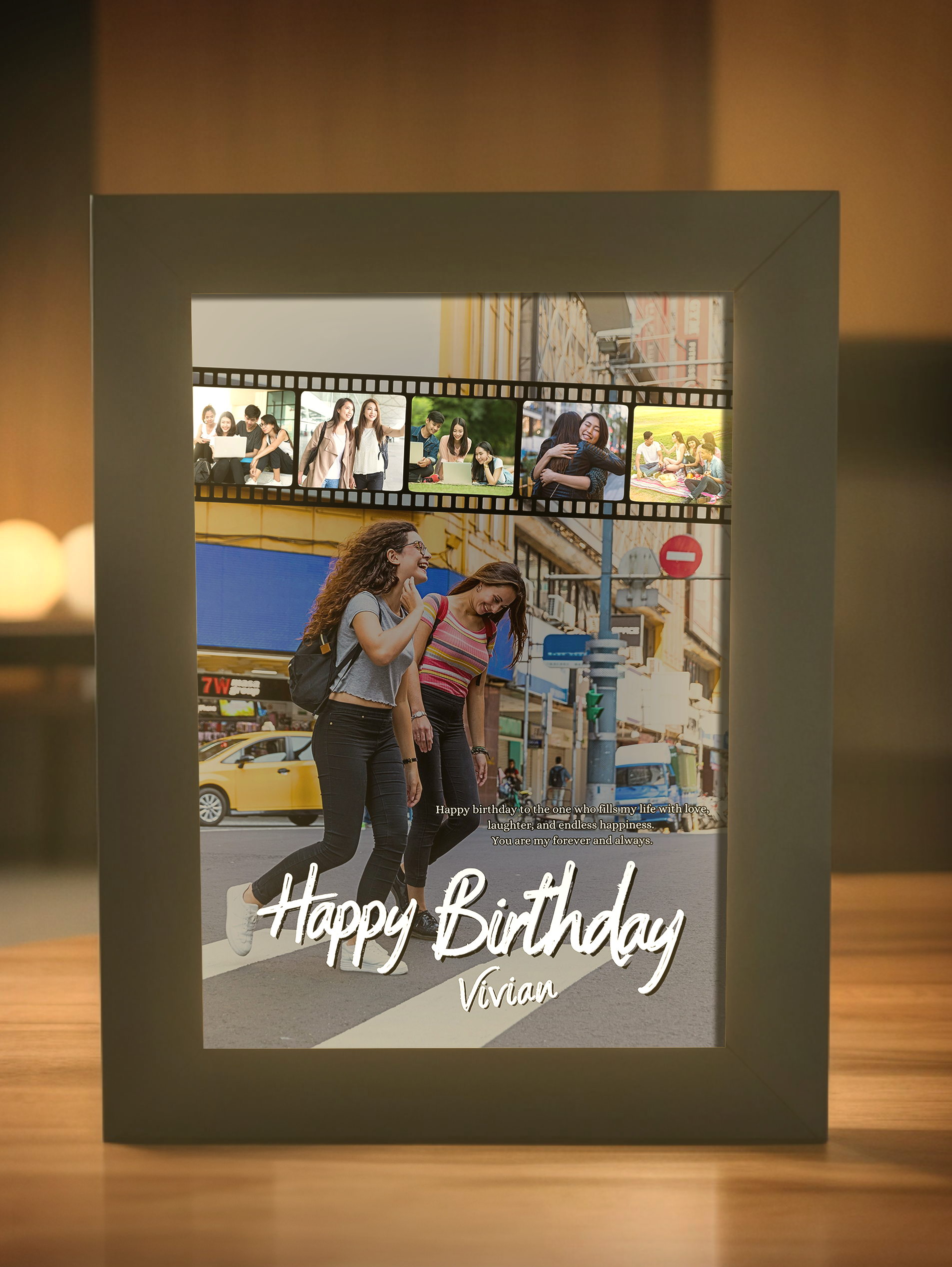 Perfect Friendship Birthday Photo Light Frame