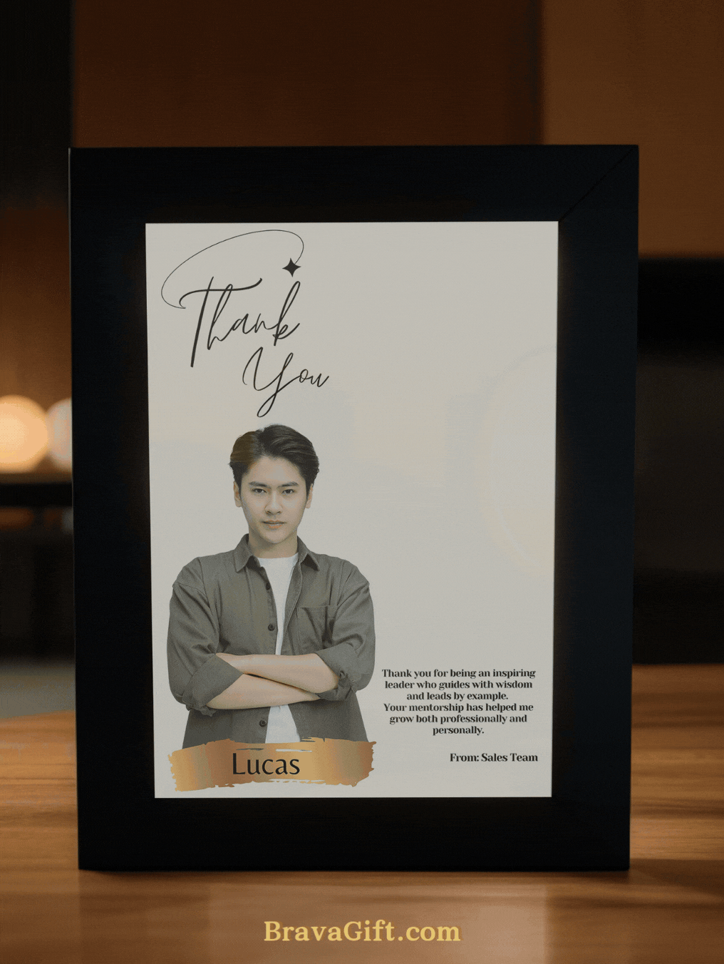 Personalised Boss Gift Photo Light Frame