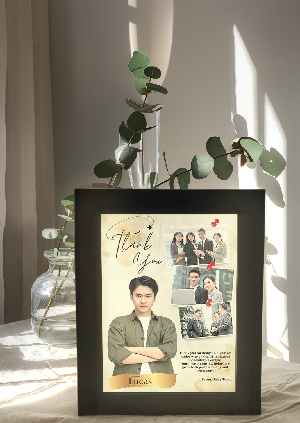 Personalised Boss Gift Photo Light Frame