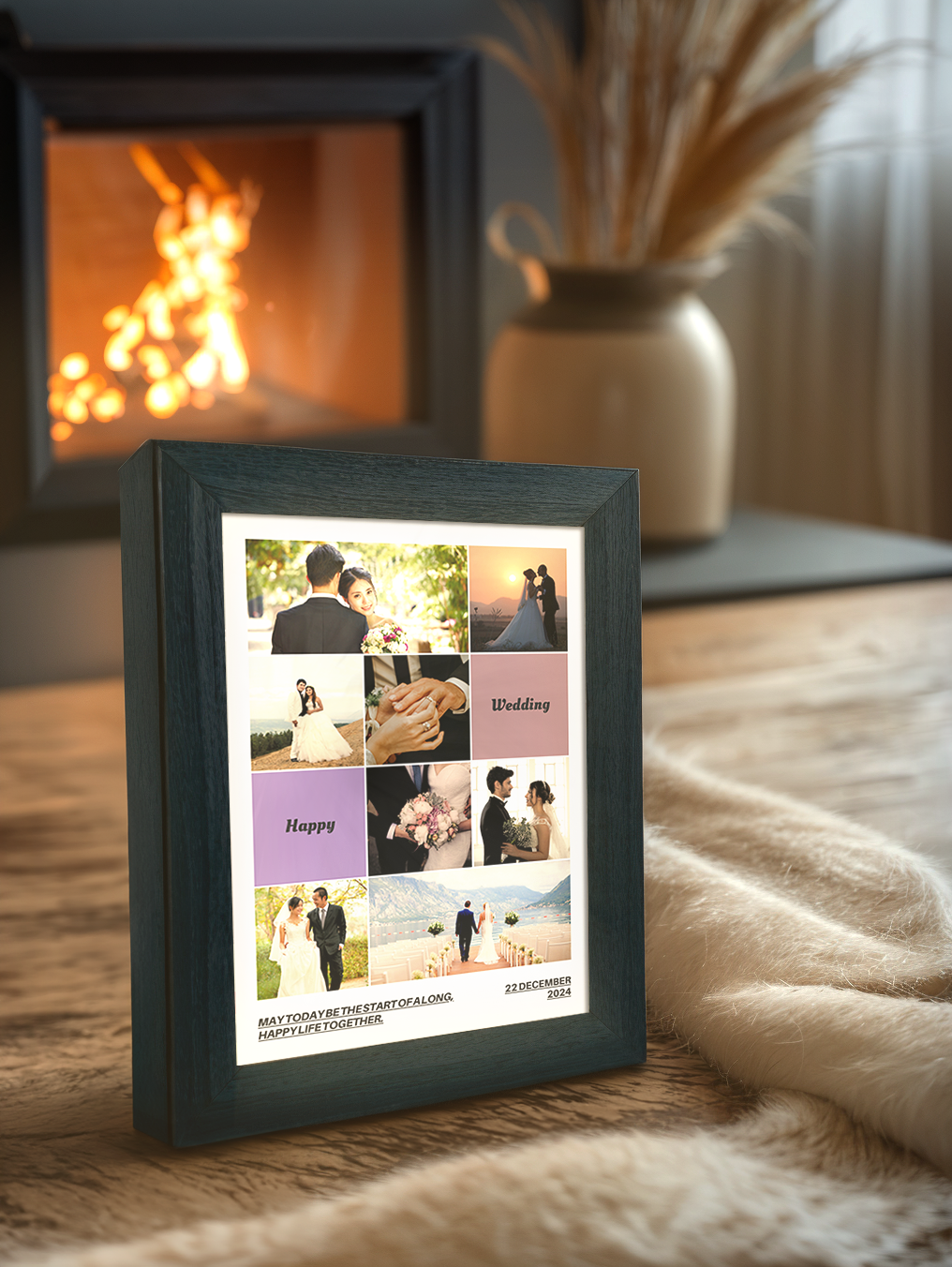 Personalized Couple Memory Wedding Photo Light Frame