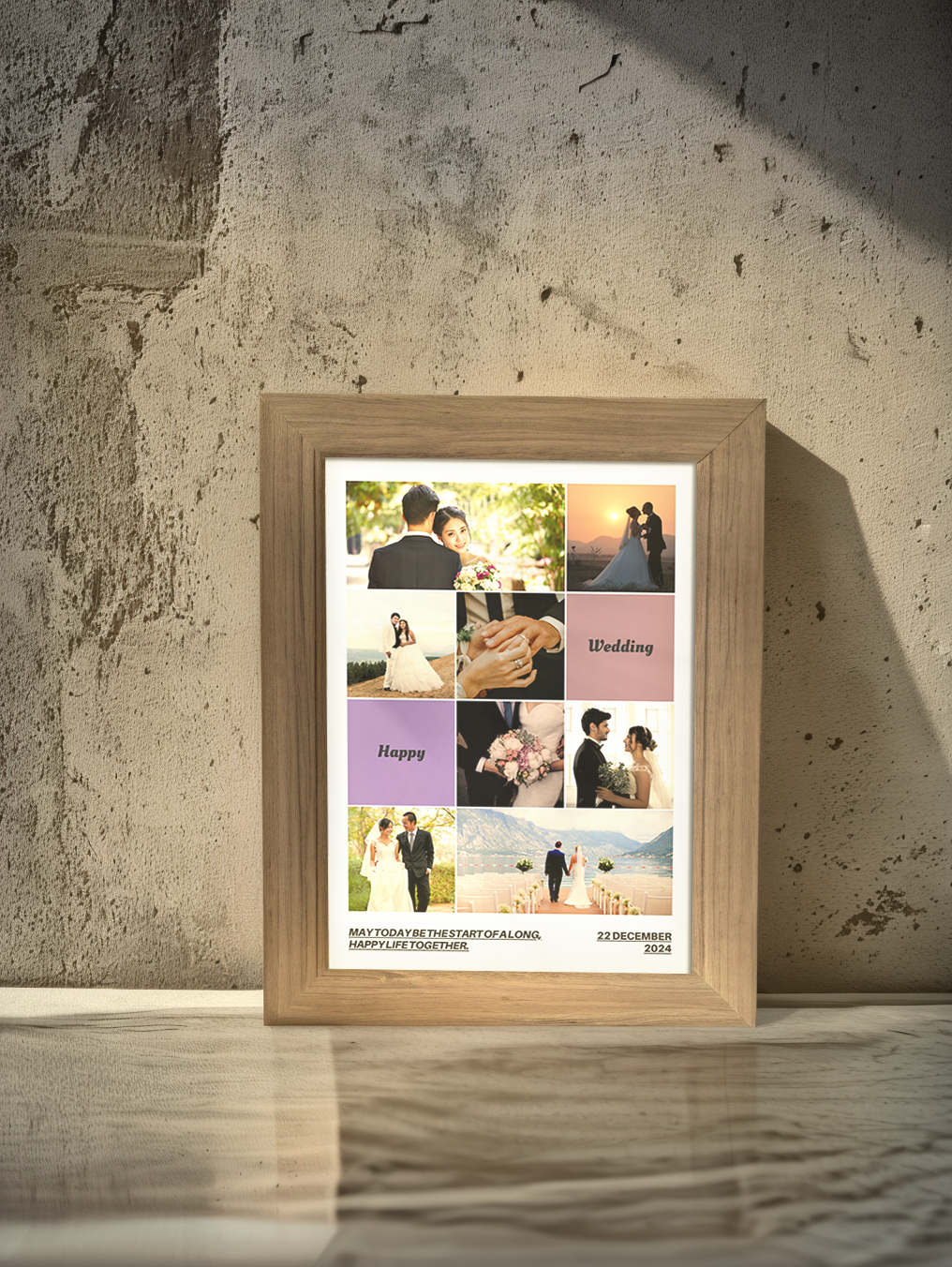 Personalized Couple Memory Wedding Photo Light Frame