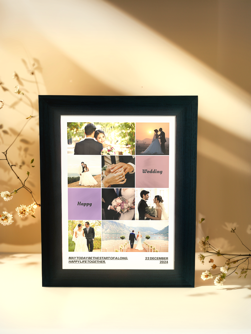 Personalized Couple Memory Wedding Photo Light Frame