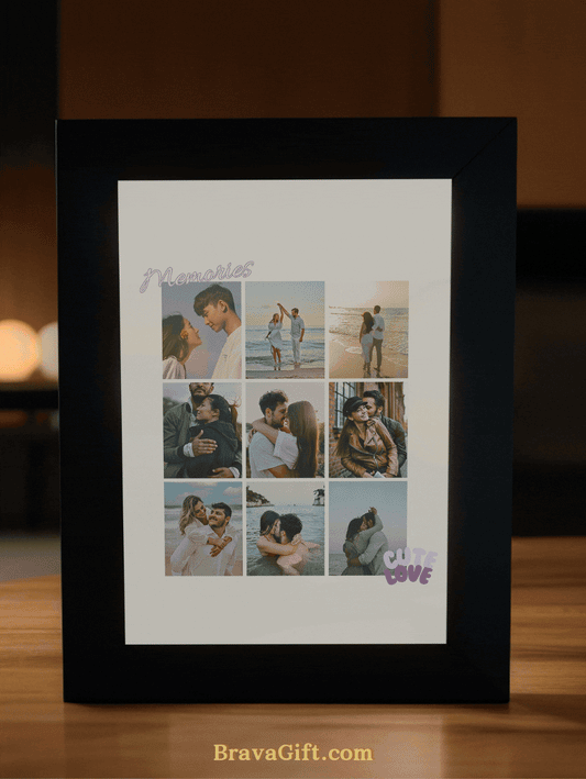 Personalized Couples 9-Grid Photo Light Frame