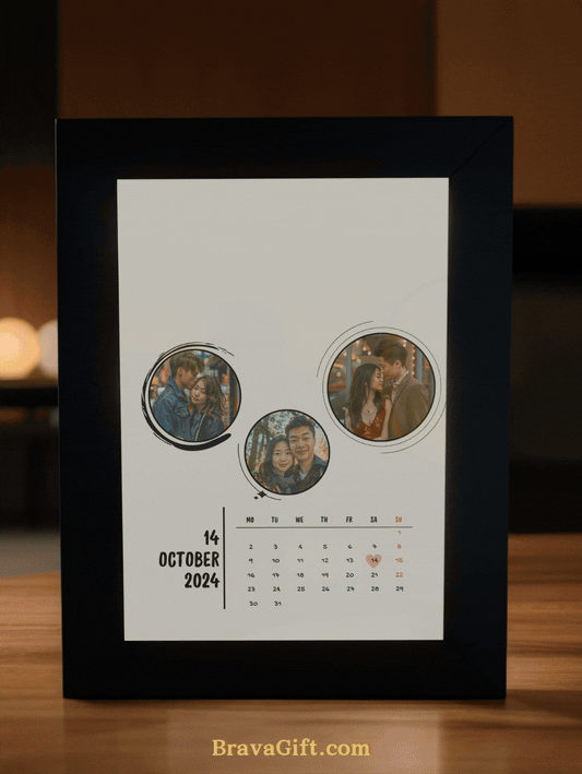 Personalized Couples Photo Calendar Light Frame