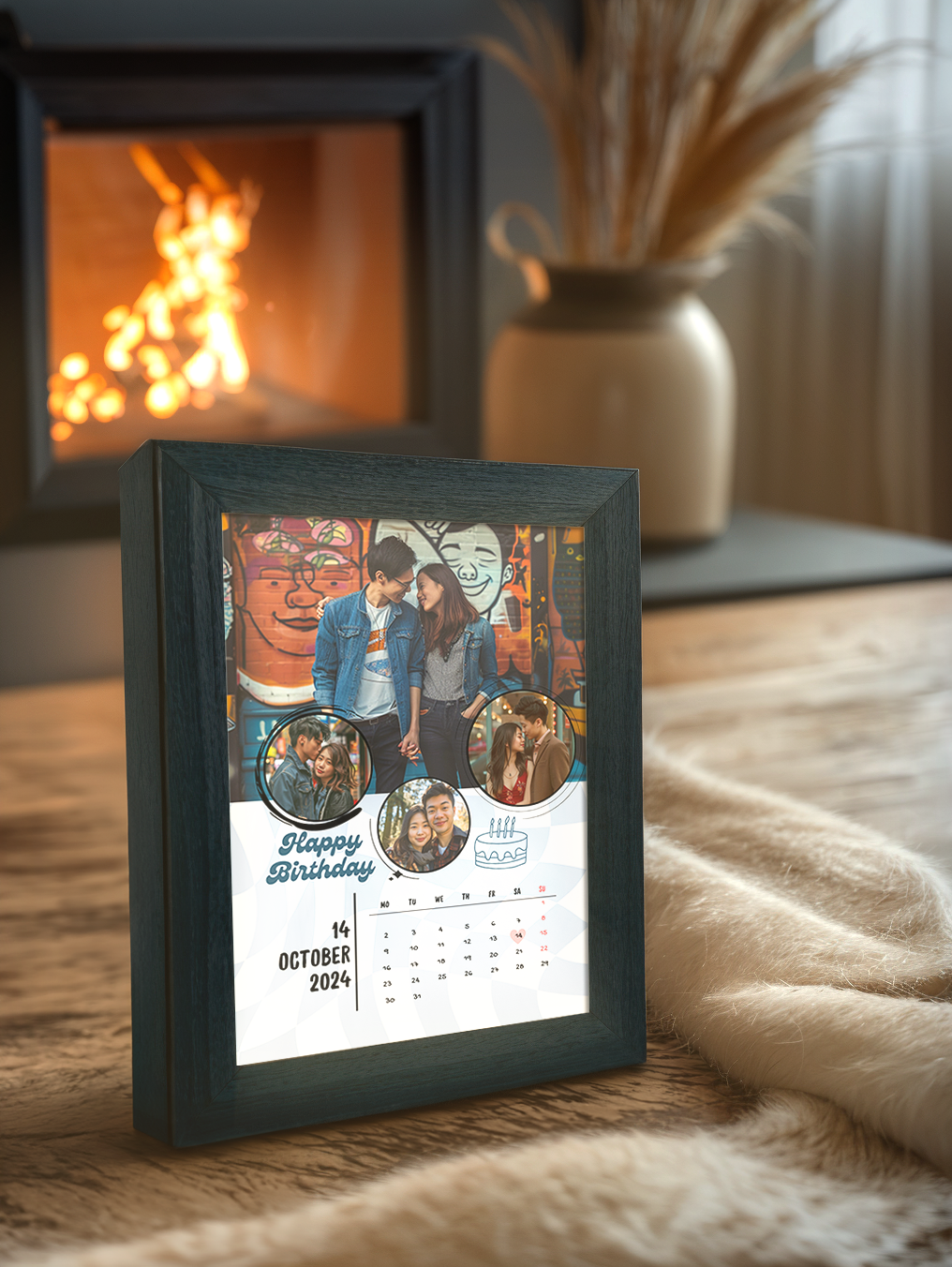 Personalized Couples Photo Calendar Light Frame