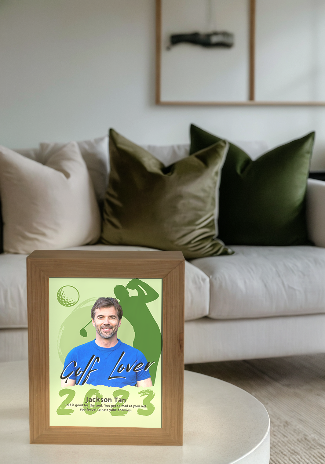 Personalized Golf Club Member Photo Light Frame