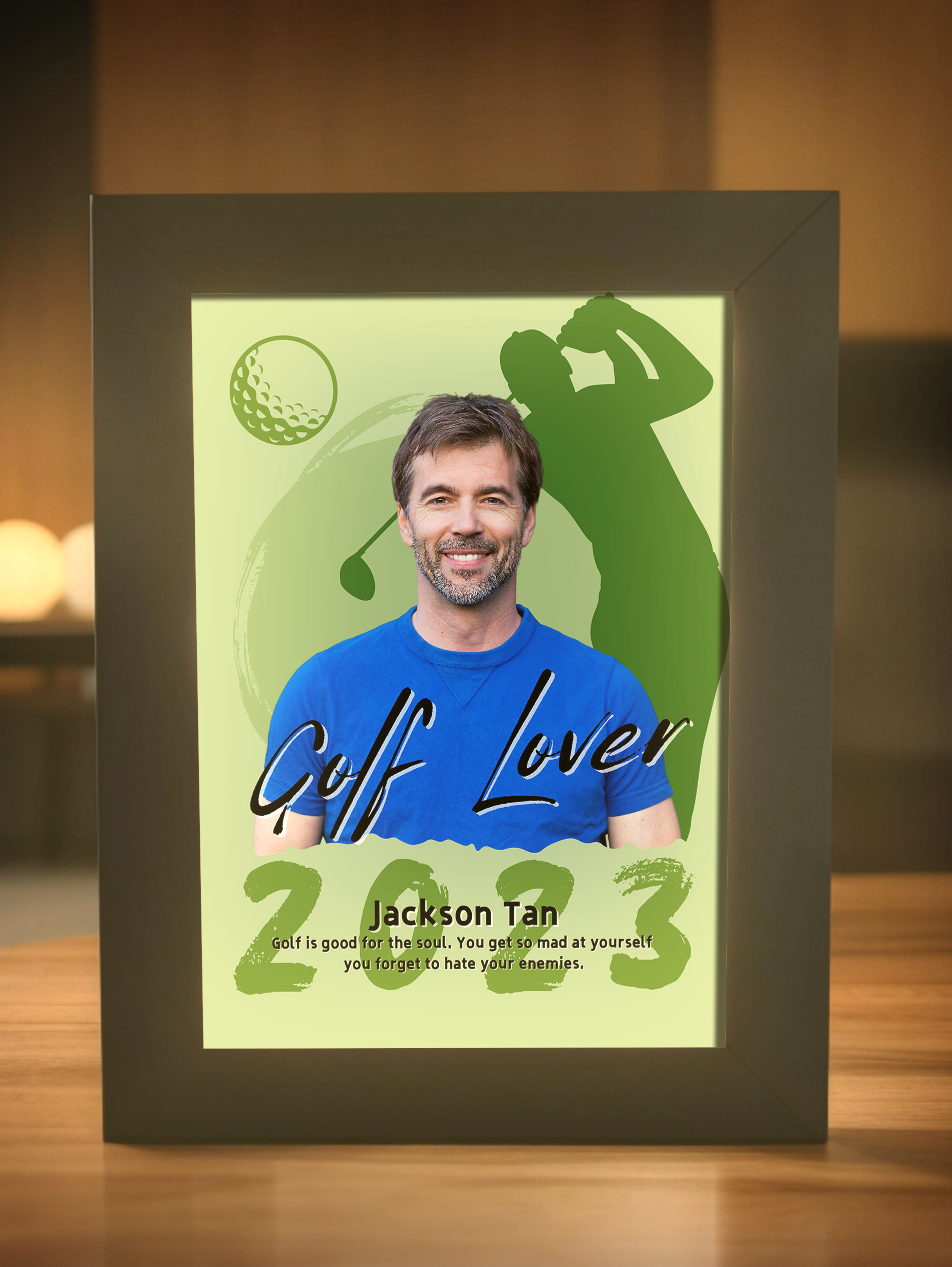 Personalized Golf Club Member Photo Light Frame