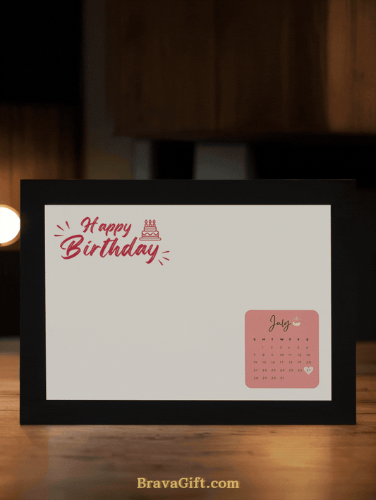 Pink Birthday Calendar Friendship Photo Light Frame