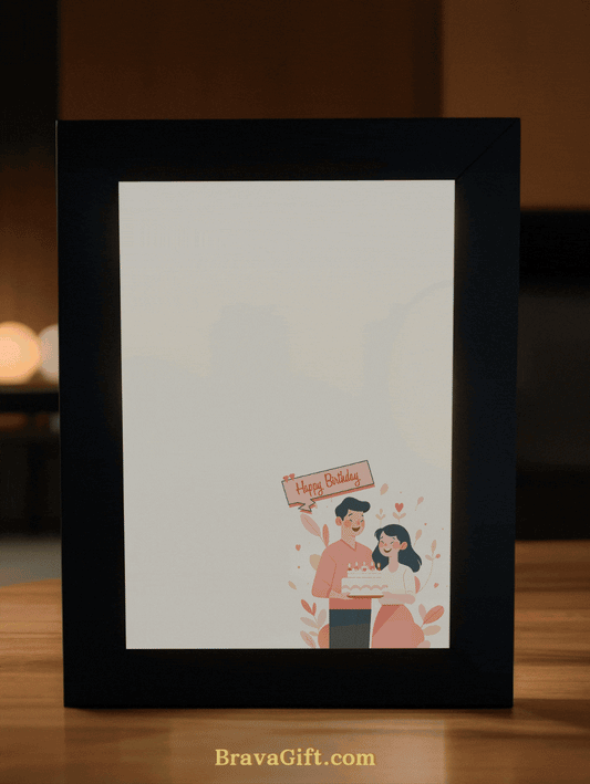 Romantic Ambiance Couple Birthday Photo Light Frame
