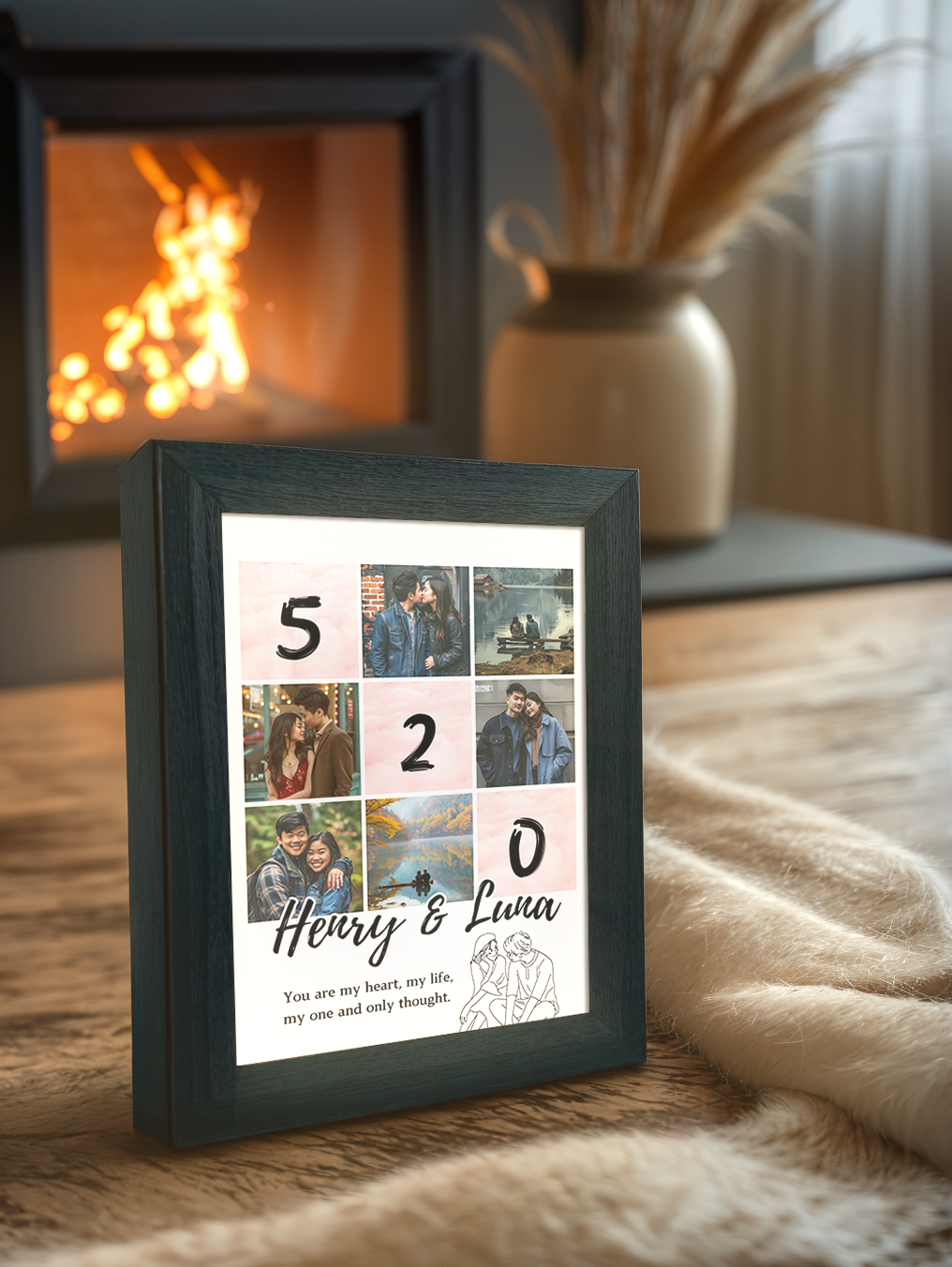 Special Date Couple Photo Light Frame
