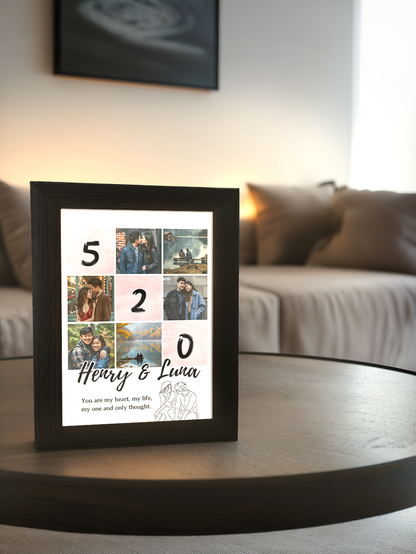 Special Date Couple Photo Light Frame