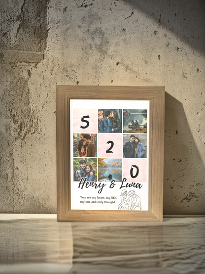 Special Date Couple Photo Light Frame