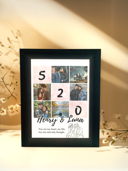 Special Date Couple Photo Light Frame