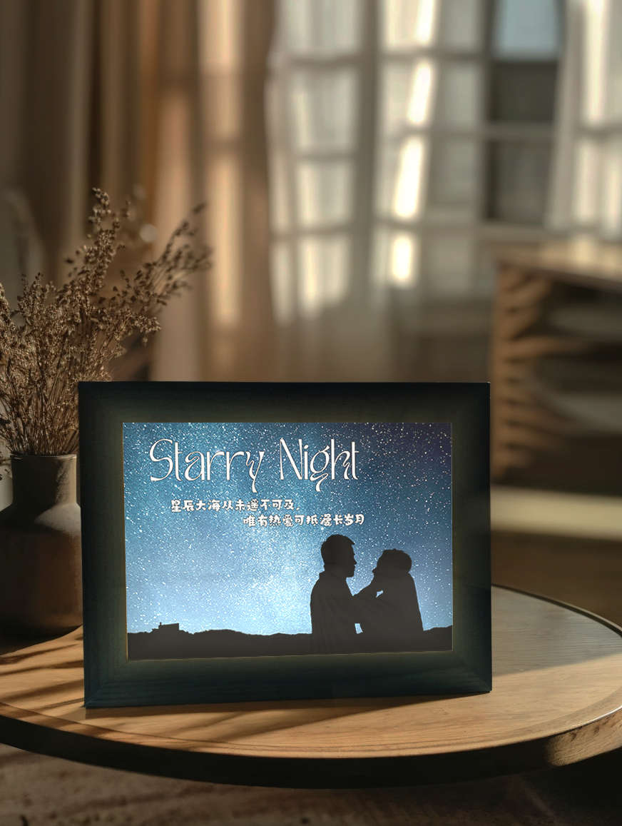 Starlight Love Starry Night Shadow Photo Light Frame