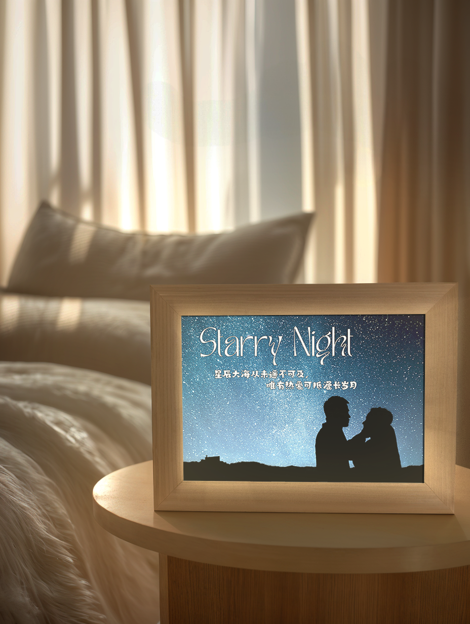 Starlight Love Starry Night Shadow Photo Light Frame