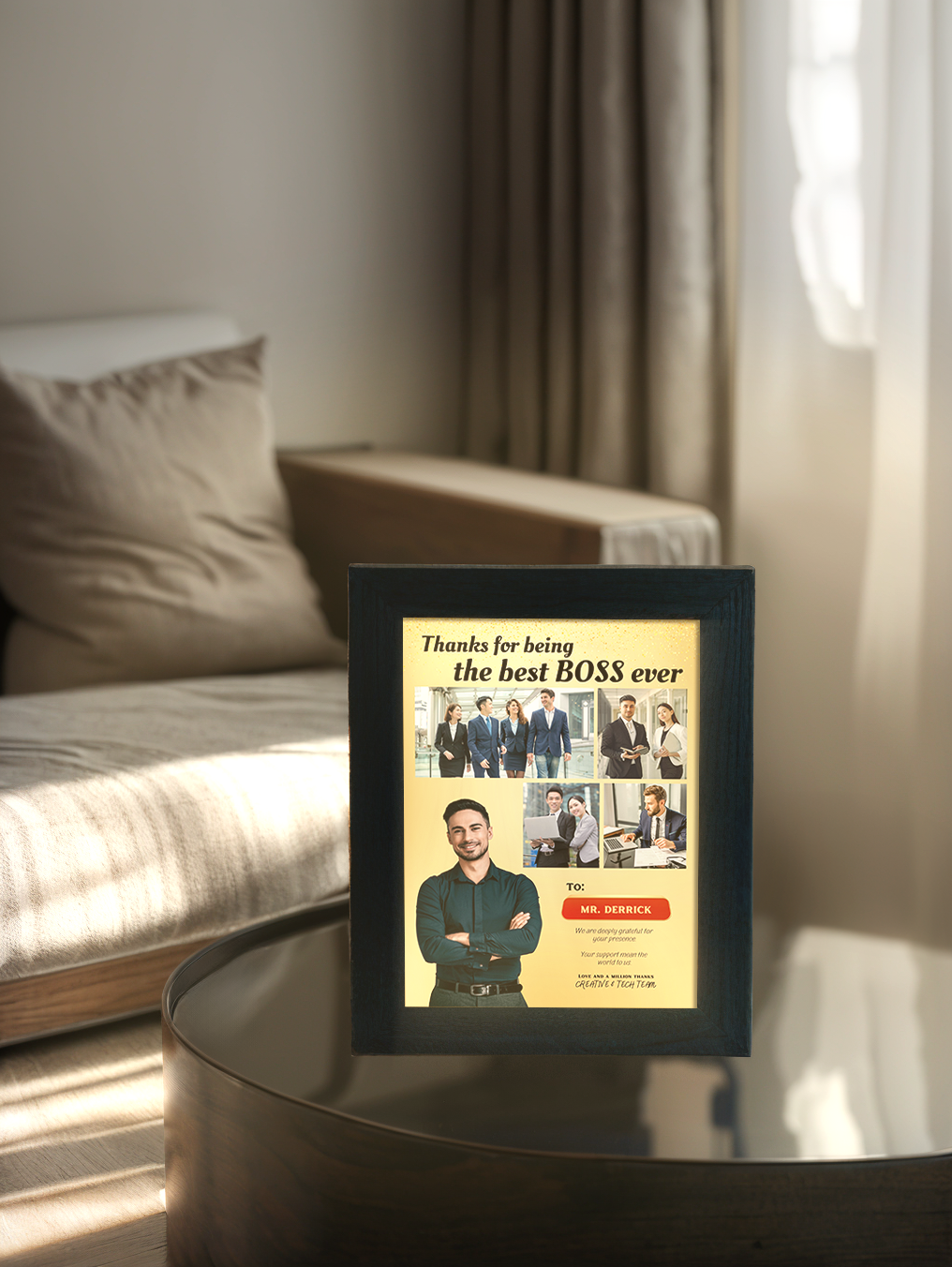 The Best Boss Gift Photo Light Frame