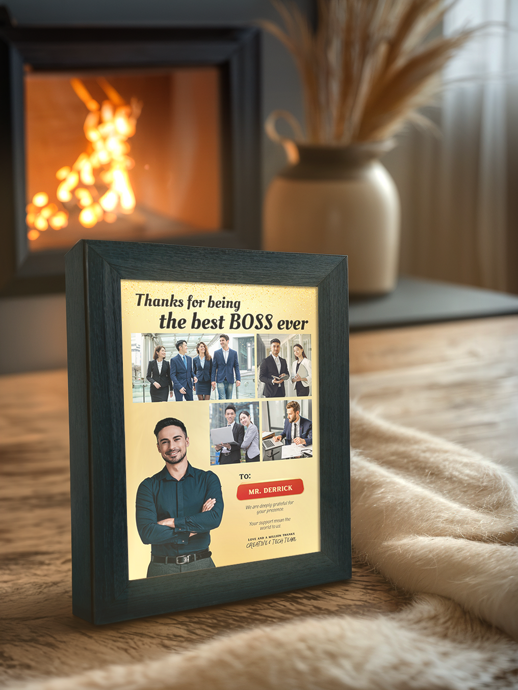 The Best Boss Gift Photo Light Frame