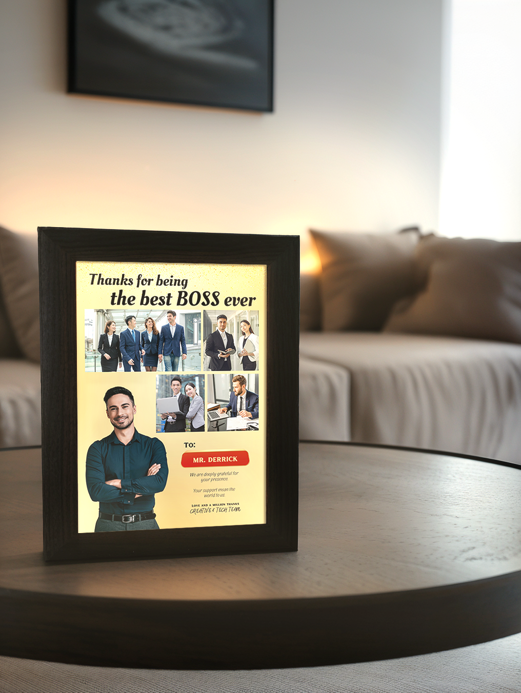 The Best Boss Gift Photo Light Frame