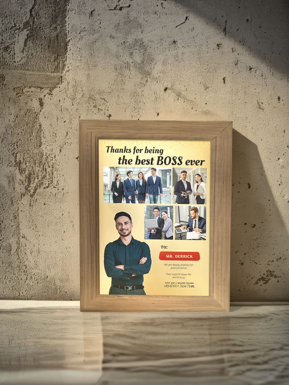 The Best Boss Gift Photo Light Frame