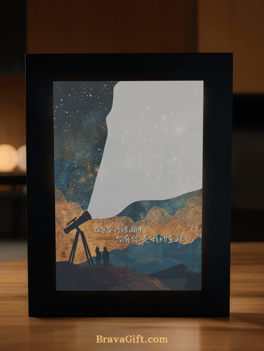 Together Under the Stars Couple Photo Light Frame
