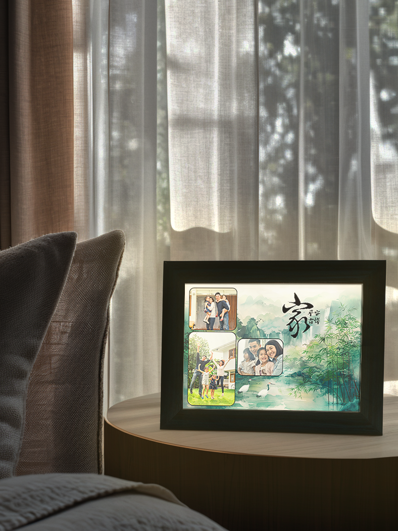 Traditional Mountain Family Photo Light Frame