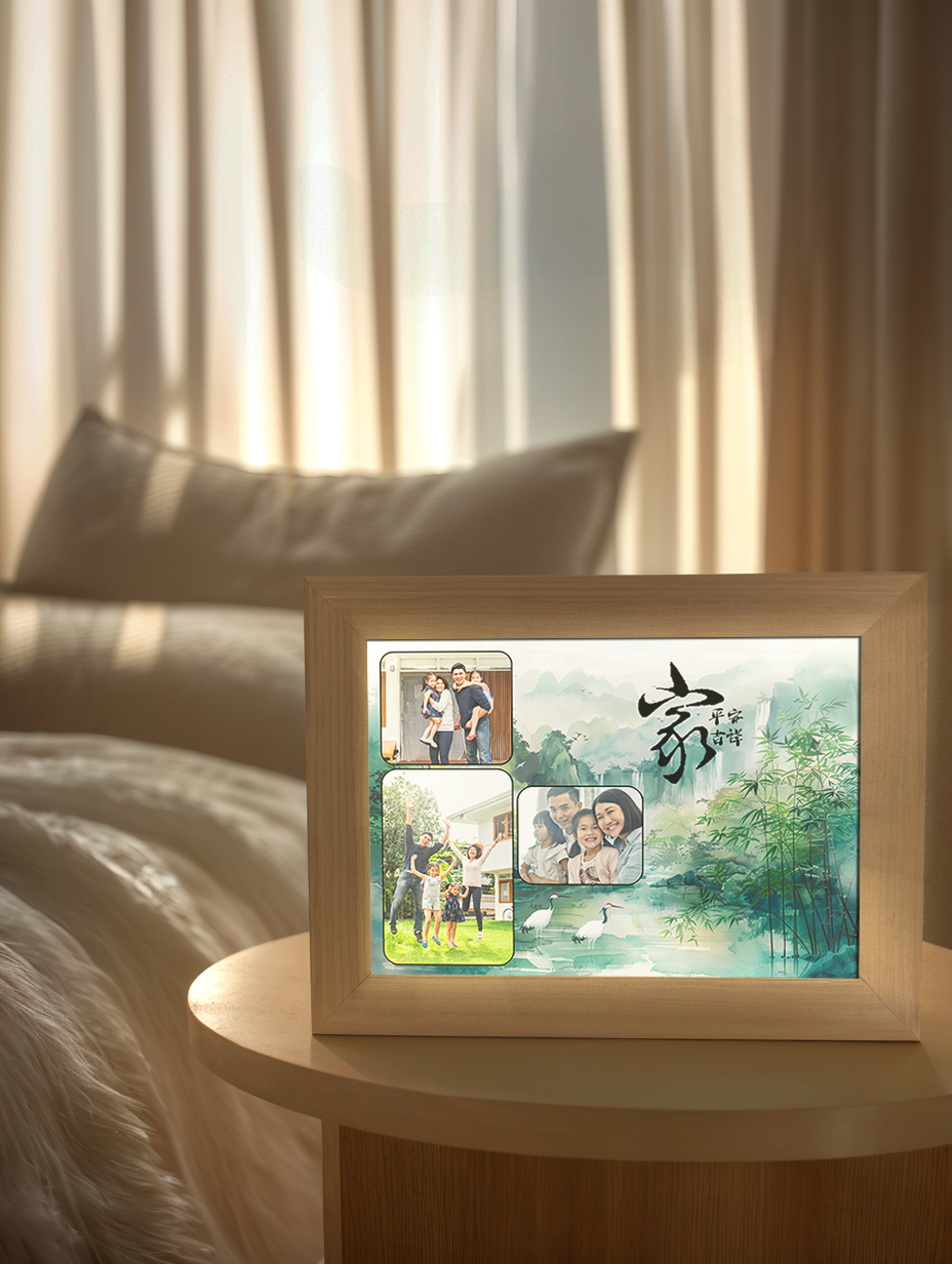 Traditional Mountain Family Photo Light Frame