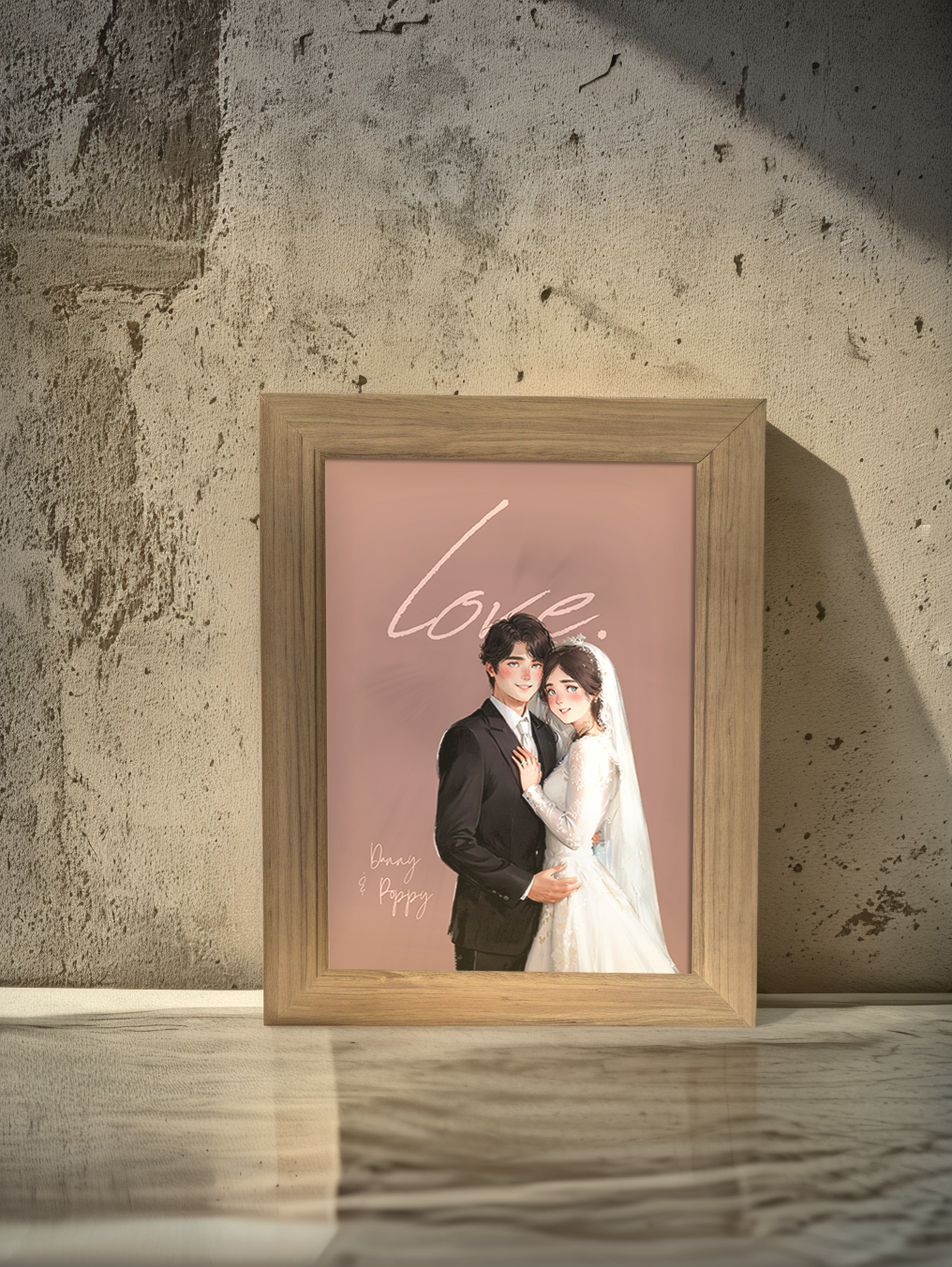 Unique Wedding Custom Fairy Tale Couple Light Frame