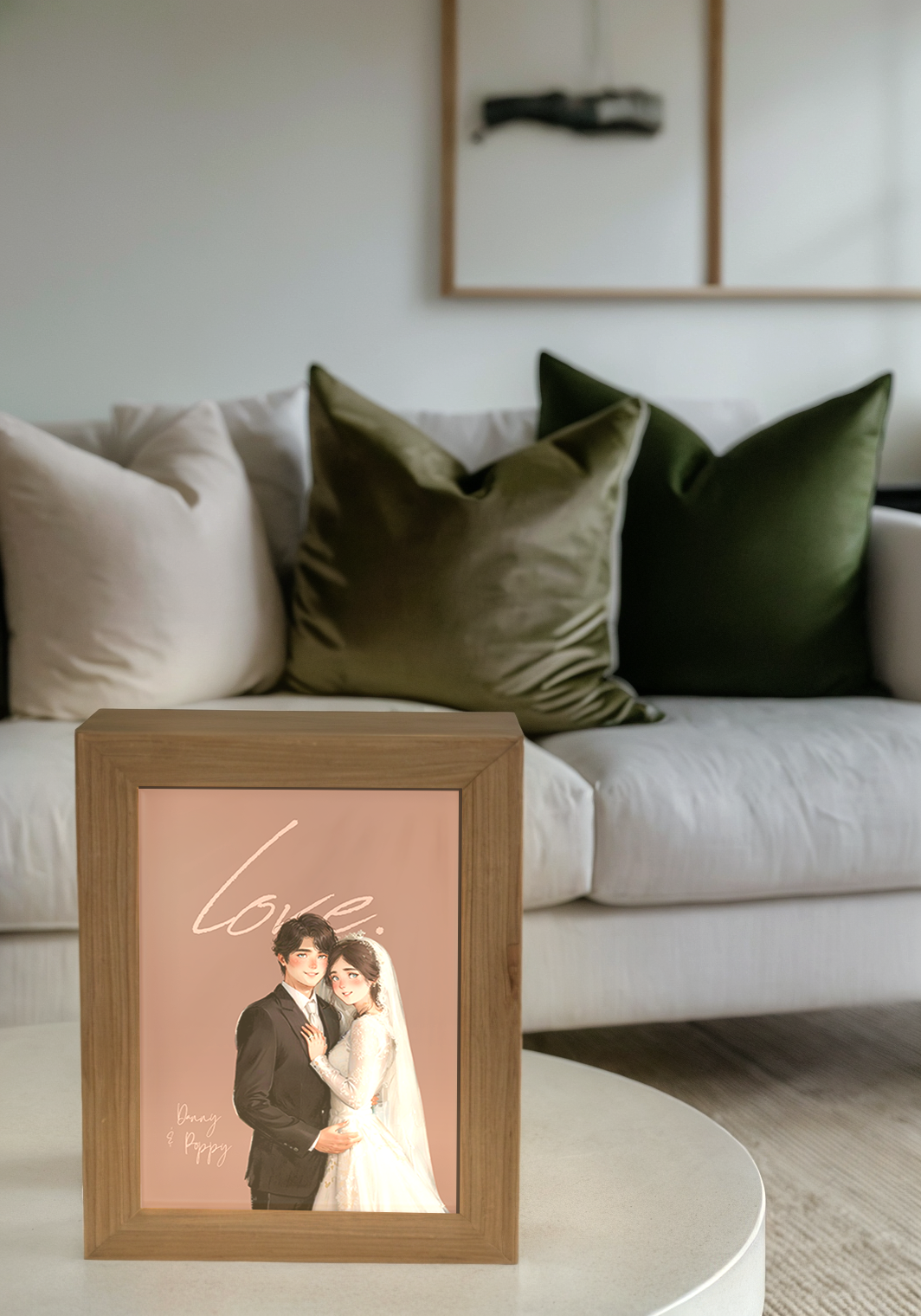 Unique Wedding Custom Fairy Tale Couple Light Frame