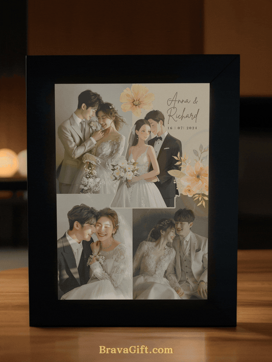 Vintage Couple Wedding Photo Light Frame