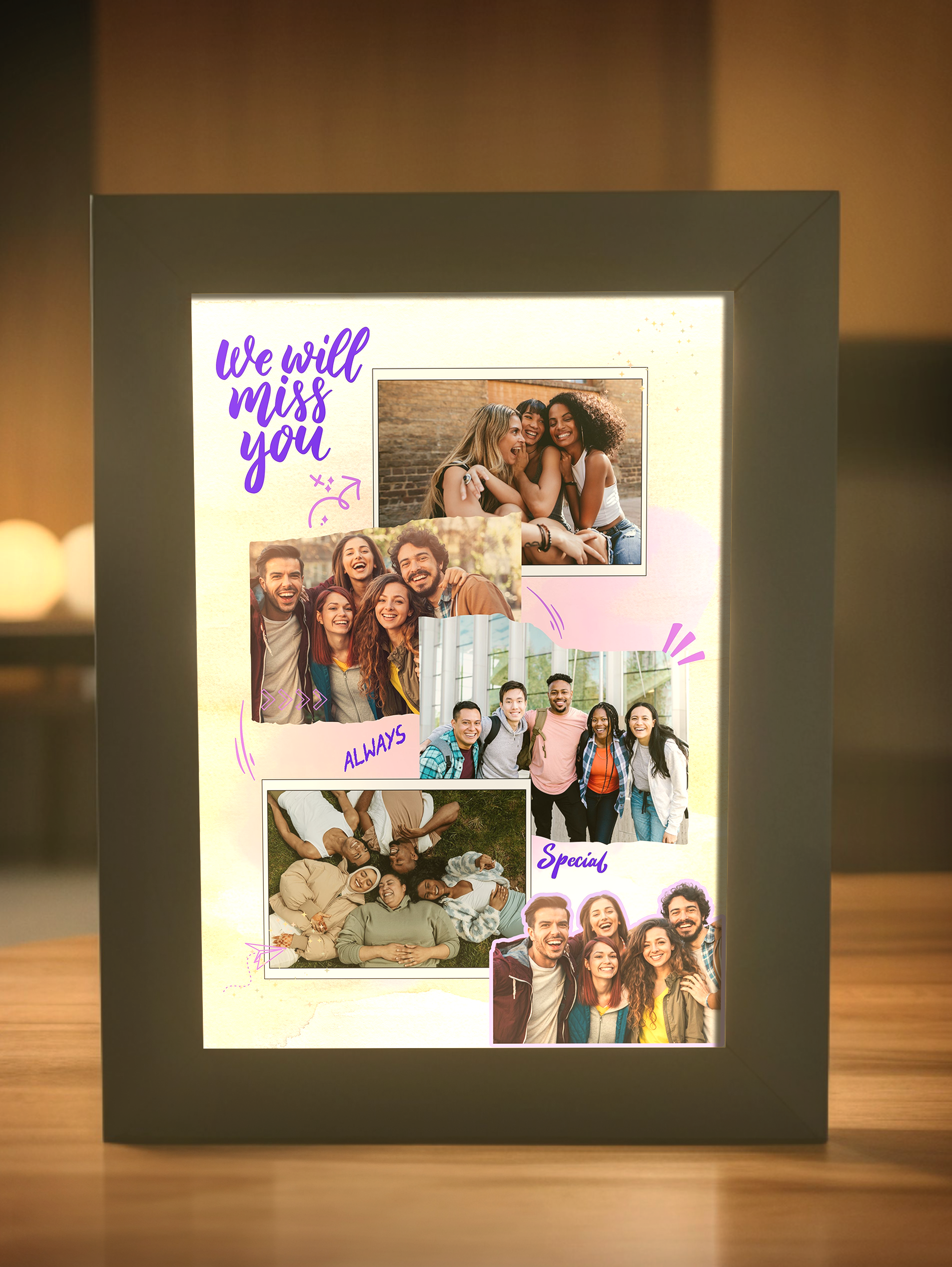 We will miss you Farewell Photo Light Frame