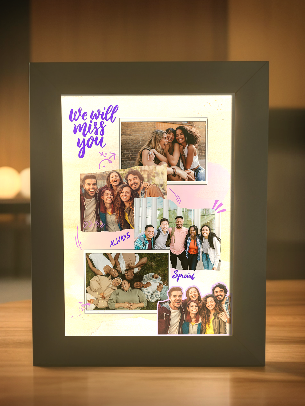 We will miss you Farewell Photo Light Frame – BRAVA GIFT
