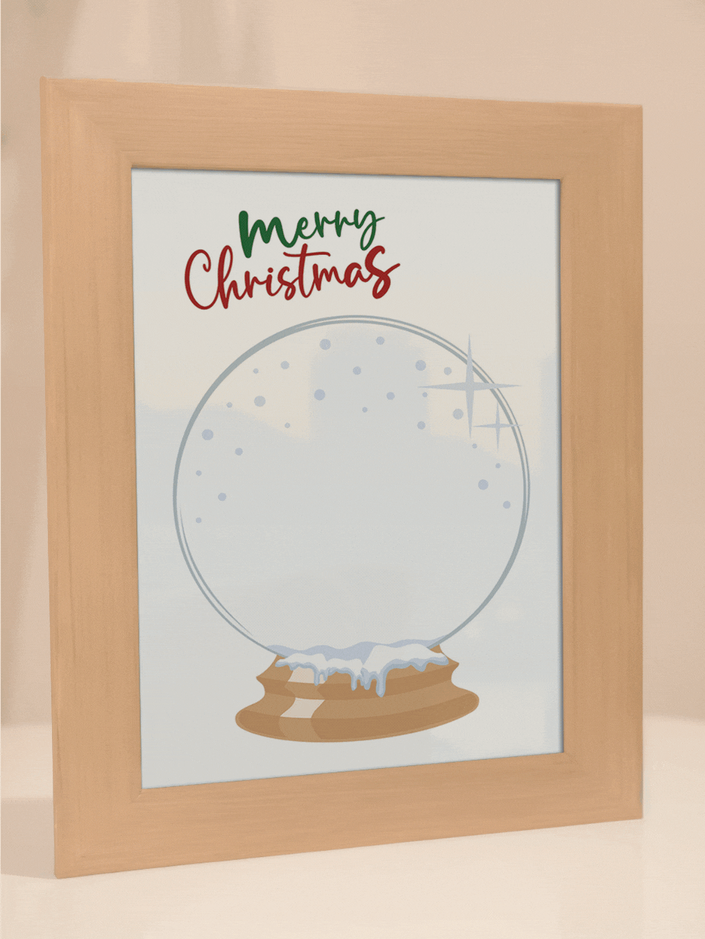 Christmas Gift Yellow Theme Snowball Surprise Photo Light Frame