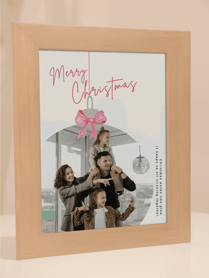 Christmas Gift Pink Theme Christmas Ornament Family Photo Light Frame