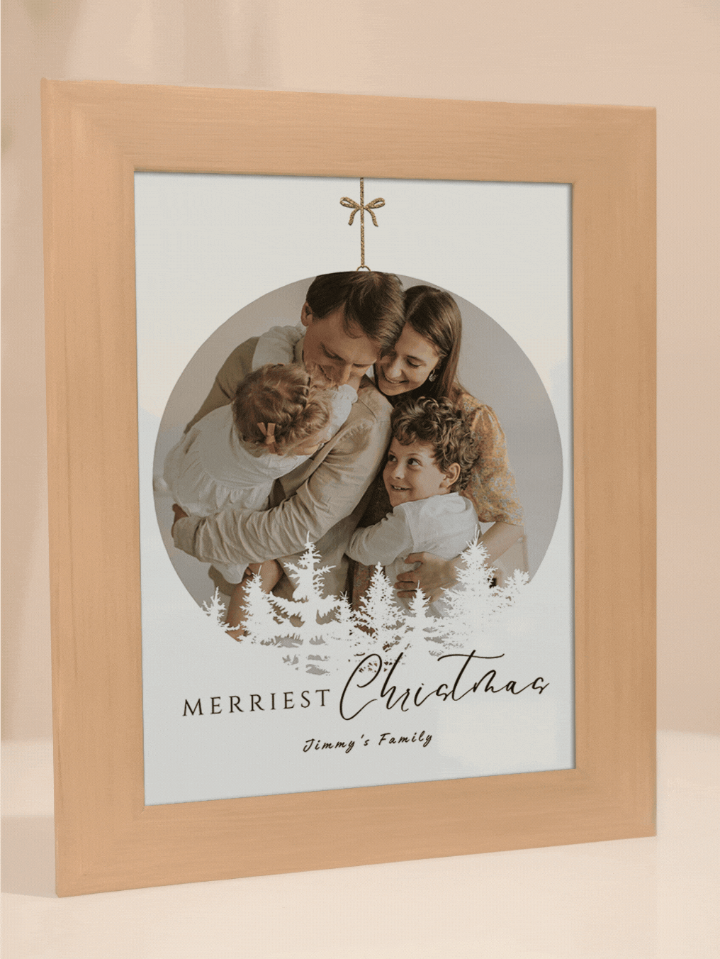 Christmas Gift Blue Theme Christmas Ornament Family Photo Light Frame
