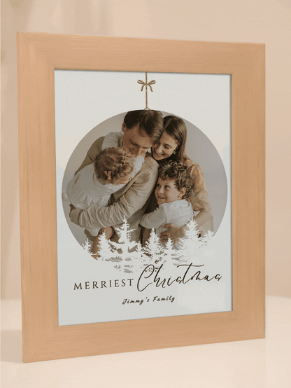 Christmas Gift Blue Theme Christmas Ornament Family Photo Light Frame