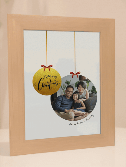 Christmas Gift Gold Theme Christmas Ornament Family Photo Light Frame