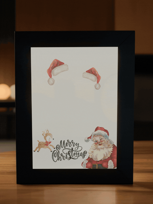 Christmas Gift Couple Christmas Hats Photo Light Frame