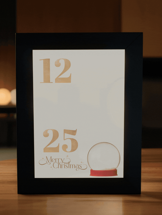 Christmas Gift Snowball Surprise Photo Light Frame