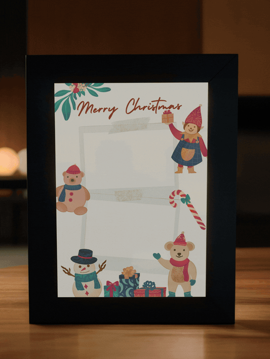 Christmas Gift Cute Bear Photo Light Frame