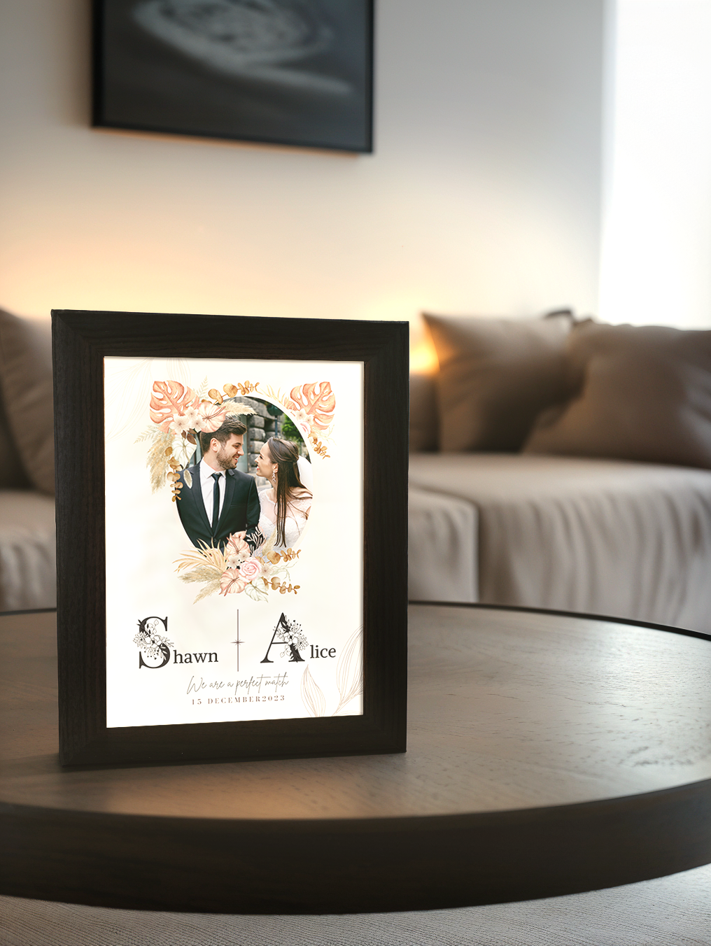 Wedding Invitation Destiny Love Photo Light Frame