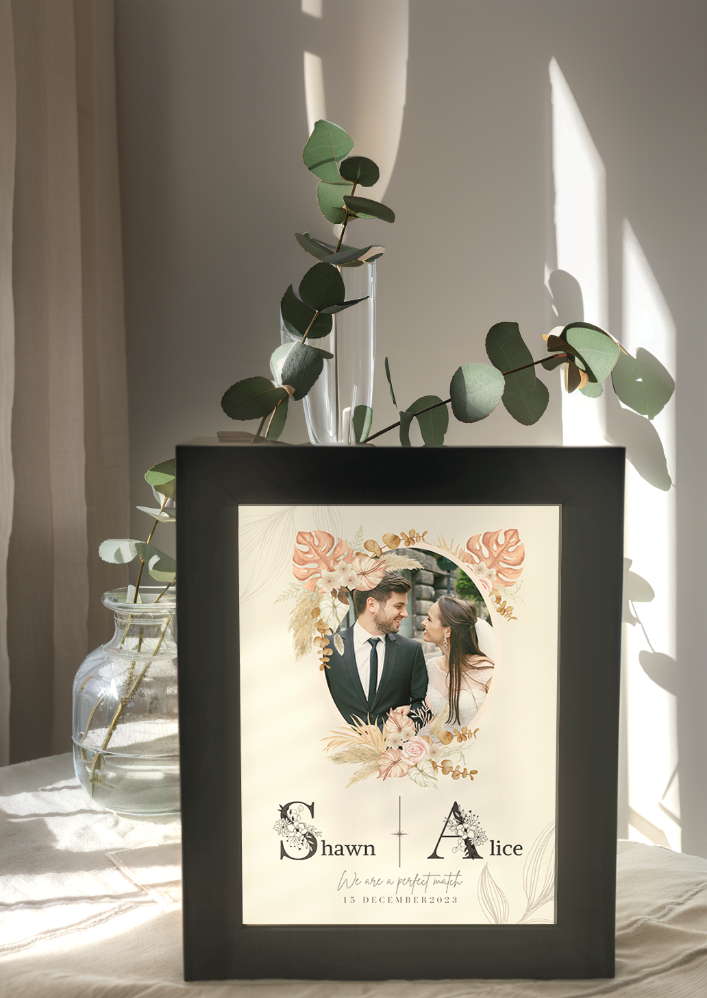 Wedding Invitation Destiny Love Photo Light Frame