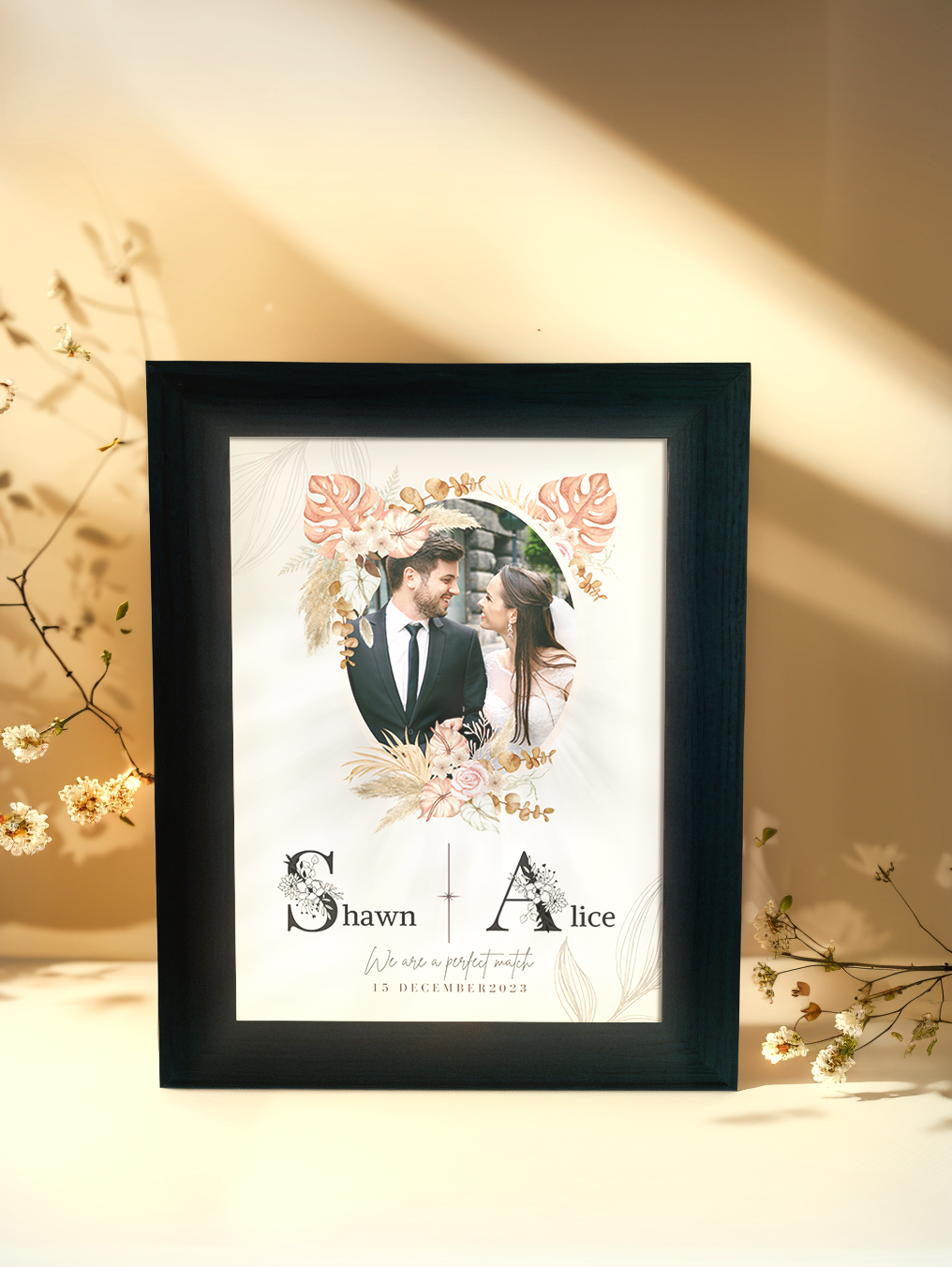 Wedding Invitation Destiny Love Photo Light Frame