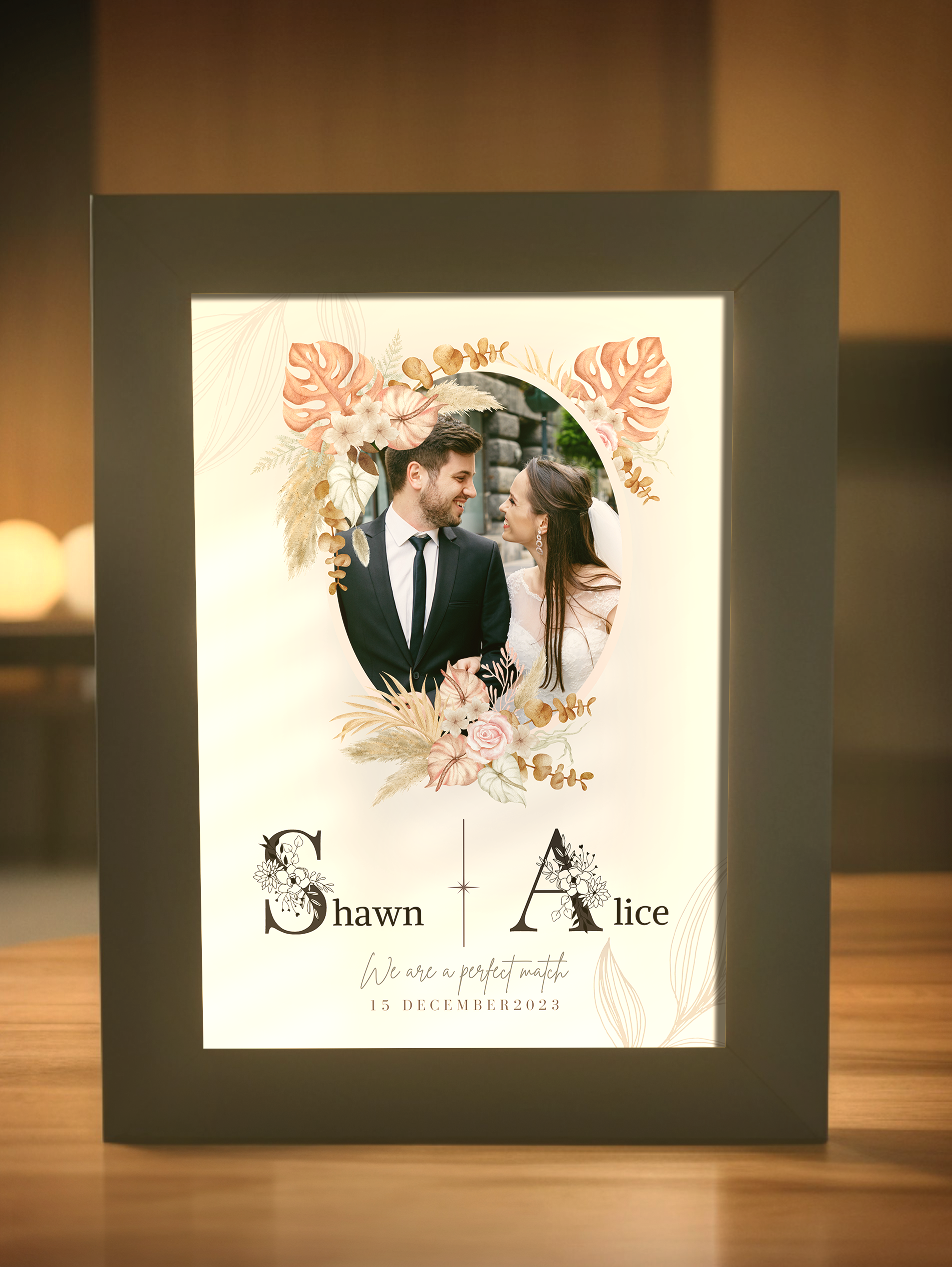 Wedding Invitation Destiny Love Photo Light Frame