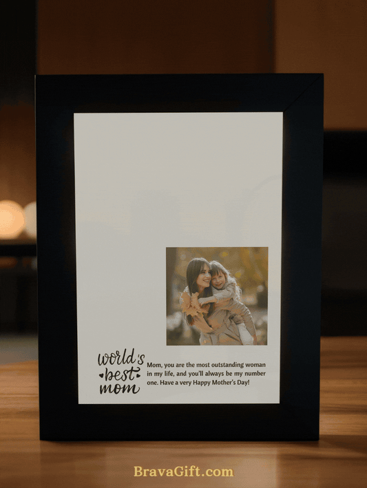 World's Best Mom Mother's Day Photo Light Frame