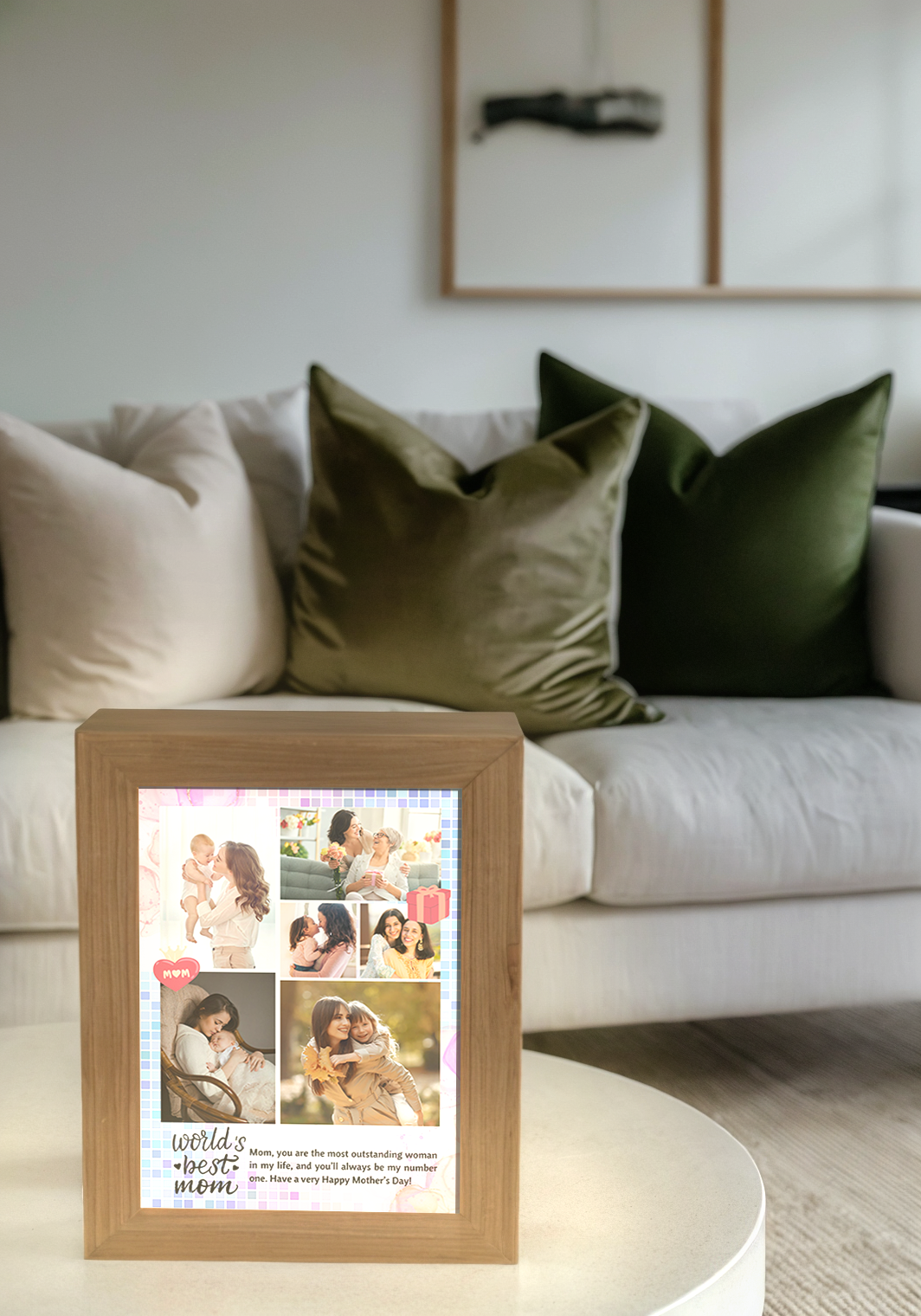 World's Best Mom Mother's Day Photo Light Frame