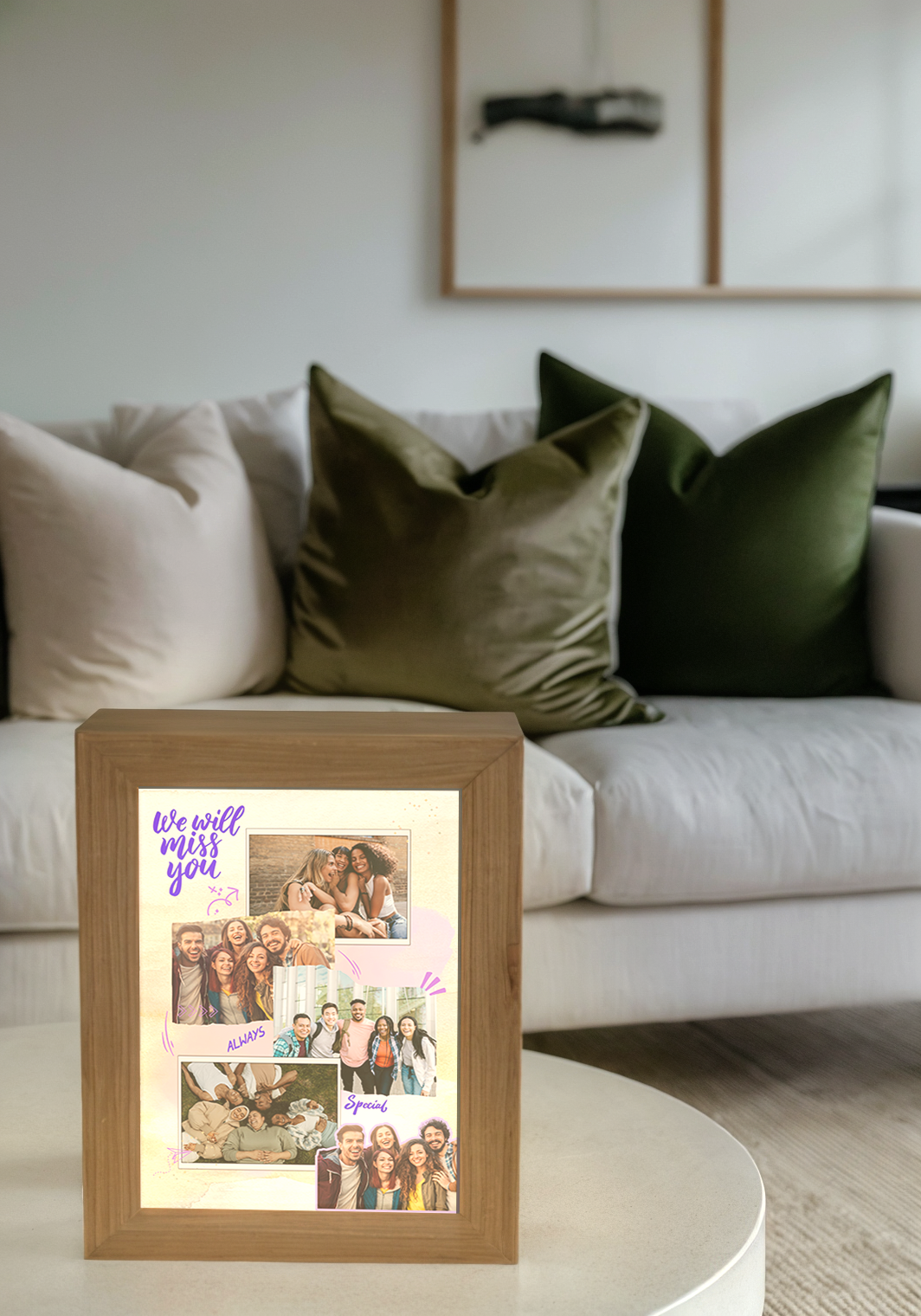 We will miss you Farewell Photo Light Frame - Custom Ambience Light Frame