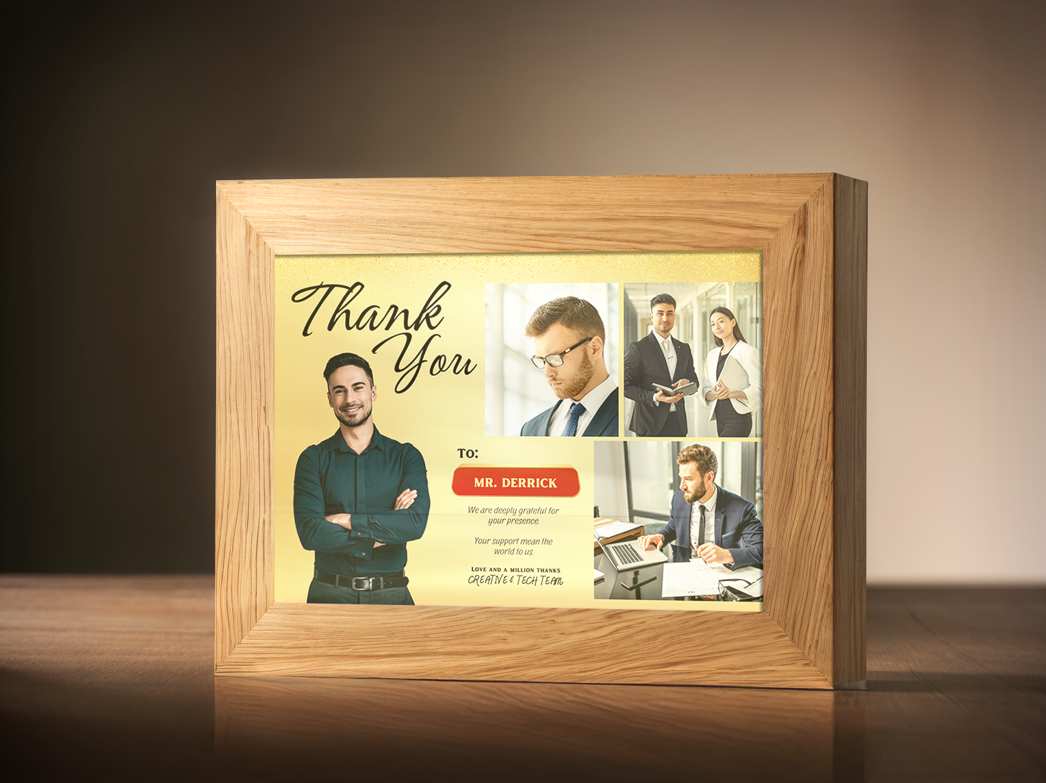 Boss Leader Farewell Photo Light Frame - Custom Ambience Light Frame