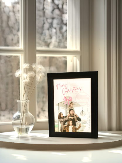 Christmas Gift Pink Theme Christmas Ornament Family Photo Light Frame