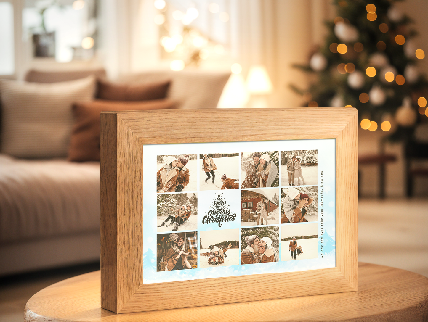 Christmas Gift Romantic Couple Photo Light Frame